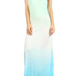 Ladies Long Dress with Dip-Dyed